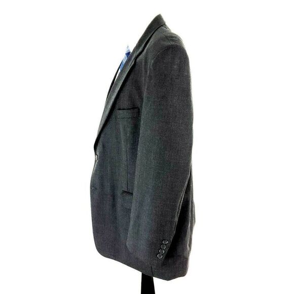 Stafford Wool 2 Button Portly Sport Coat 44L Gray Long - Picture 6 of 12